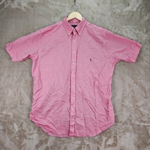 Ralph Lauren Chambray Oxford Shirt Button-Down Pony Logo Men's Size LT Tall Pink - Picture 2 of 10